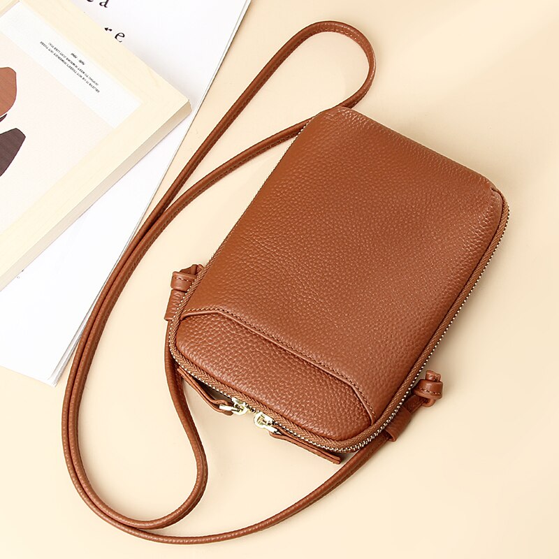 Realaiot Women's Small Crossbody Bags Women Soft Leather Shoulder Messenger Bag Designer Ladies Cell Phone Pocket Purse Simple Handbag