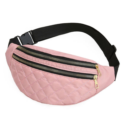 Realaiot Waist Bags for Women Oxford Leisure Color Waist Bag Shoulder Crossbody Chest Bags Handbags All-match Messenger Belt Bags