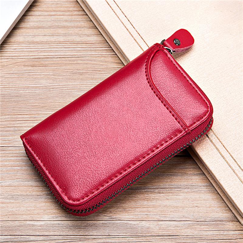 Cyflymder Leather Keychain Men Women Key Holder Organizer Pouch PU Case Split Car Key Wallet Housekeeper Key Case Mini Card Bag