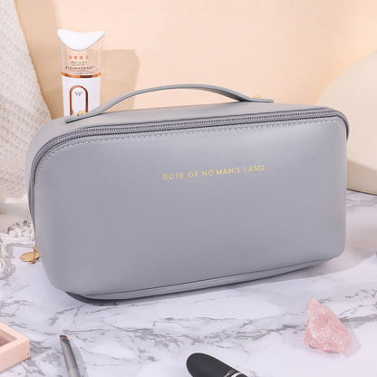 Cyflymder Large Travel Cosmetic Bag for Women Makeup Organizer Female Toiletry Bags Leather High-capacity Cosmetic Case Storage Pouch