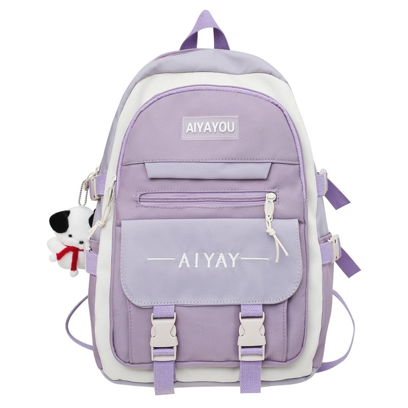 Realaiot Fashion Kawaii Harajuku Mochila Lady Leisure College Backpack Female Book Bag Girl Cute Travel Women Nylon Laptop School Bag New