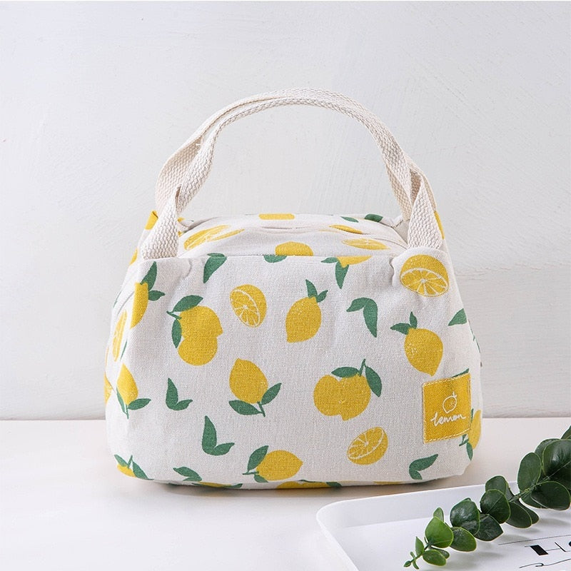 Realaiot 1 Pc Cute Fruit  Lunch Bag for Women Portable Insulated Lunch Thermal Bag Bento Pouch Lunch Container School Food Bag