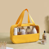Cyflymder Patchwork Cosmetic Bag Makeup Storag Bag Translucent Large Capacity Bath Bag Organizer Waterproof Portable Travel Storage Bag