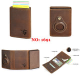 Cyflymder Male Genuine Leather Design Fashion Slim Wallet Front Pocket Money Clip Mini Purse For Men