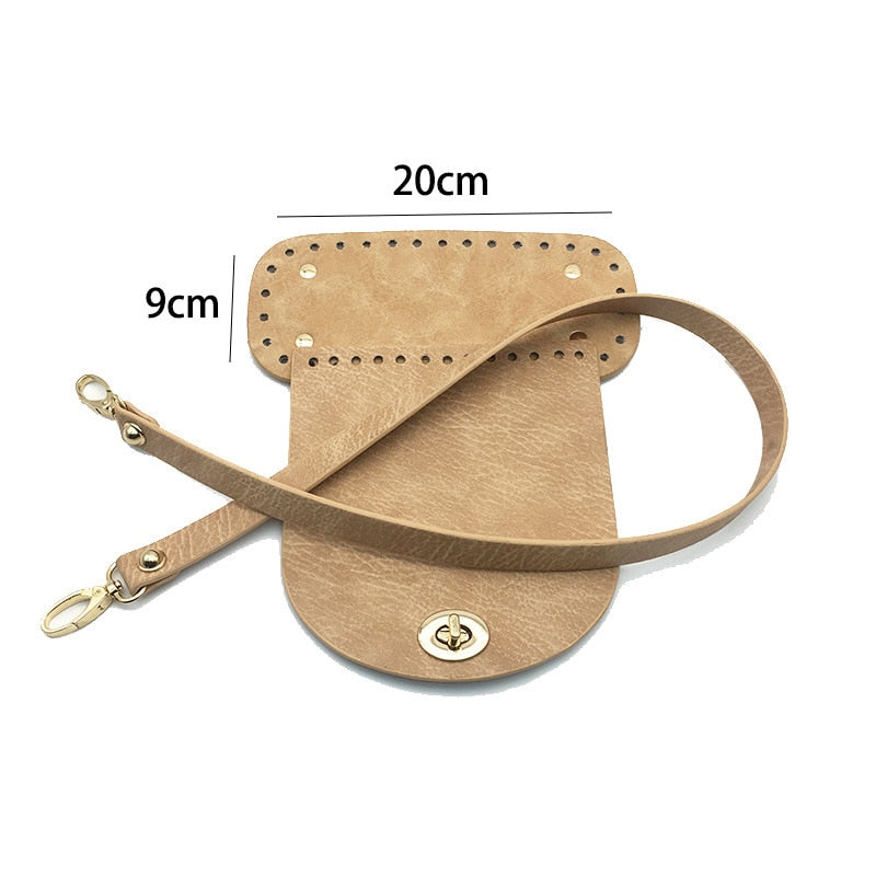 Realaiot 7pcs /set Handmade Handbag Shoulder Strap Woven Bag Set Leather Bag Bottoms With Hardware Accessories For Diy Bag Backpack