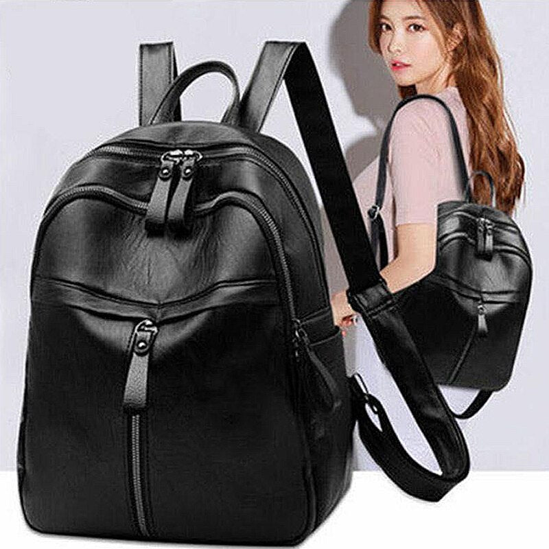 Cyflymder Pu Leather Small Backpack Women Fashion Shoulder Bag Ladies High Capacity Travel Backpack School Bags Girls Mochila Feminina