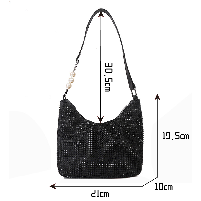 Realaiot Women INS Fashion Rhinestone Square Bag Ladies Messenger Bag Designer Pearl Chain Shoulder Corssbody Bags 苤�邾郕訄 �迮郇�郕訄� �訄迣迮�