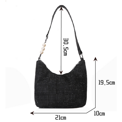 Realaiot Women INS Fashion Rhinestone Square Bag Ladies Messenger Bag Designer Pearl Chain Shoulder Corssbody Bags 苤�邾郕訄 �迮郇�郕訄� �訄迣迮�