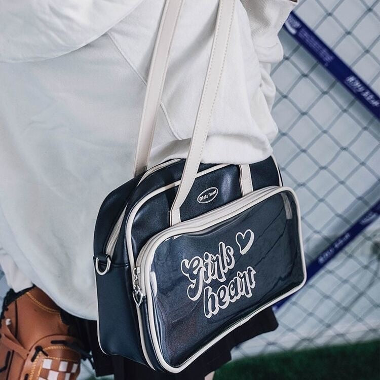 Cyflymder Retro American Style Ita Bag Transparent Women Bag Shoulder Bags  Baseball Crossbody Bags Handbags Coin Purses High Capacity