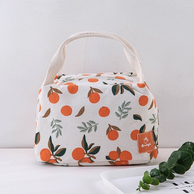 Realaiot 1 Pc Cute Fruit  Lunch Bag for Women Portable Insulated Lunch Thermal Bag Bento Pouch Lunch Container School Food Bag