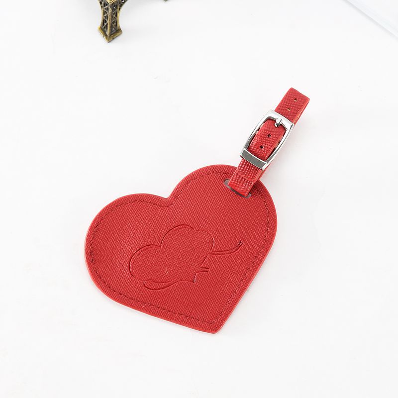 Realaiot Baggage Boarding Tag Women Travel Accessories Leather Suitcase ID Address Holder Portable Label New Fashion Heart Luggage Tag