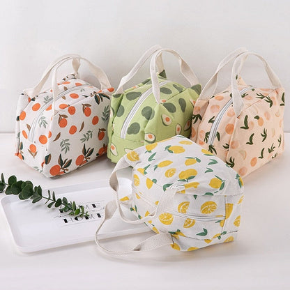 Realaiot 1 Pc Cute Fruit  Lunch Bag for Women Portable Insulated Lunch Thermal Bag Bento Pouch Lunch Container School Food Bag