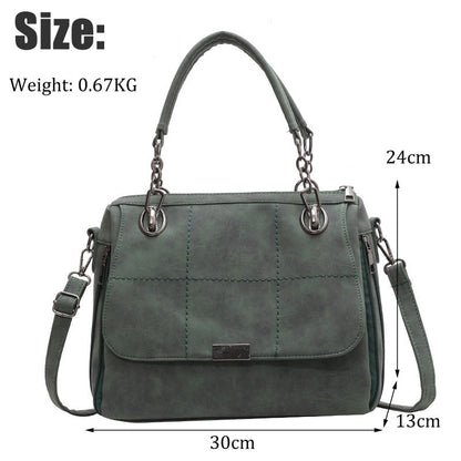 Realaiot Women Leather Bags Women's Vintage Handbag Casual Crossbody Bags Female Bag High Quality Ladies Shoulder Bag Large Messenger bag