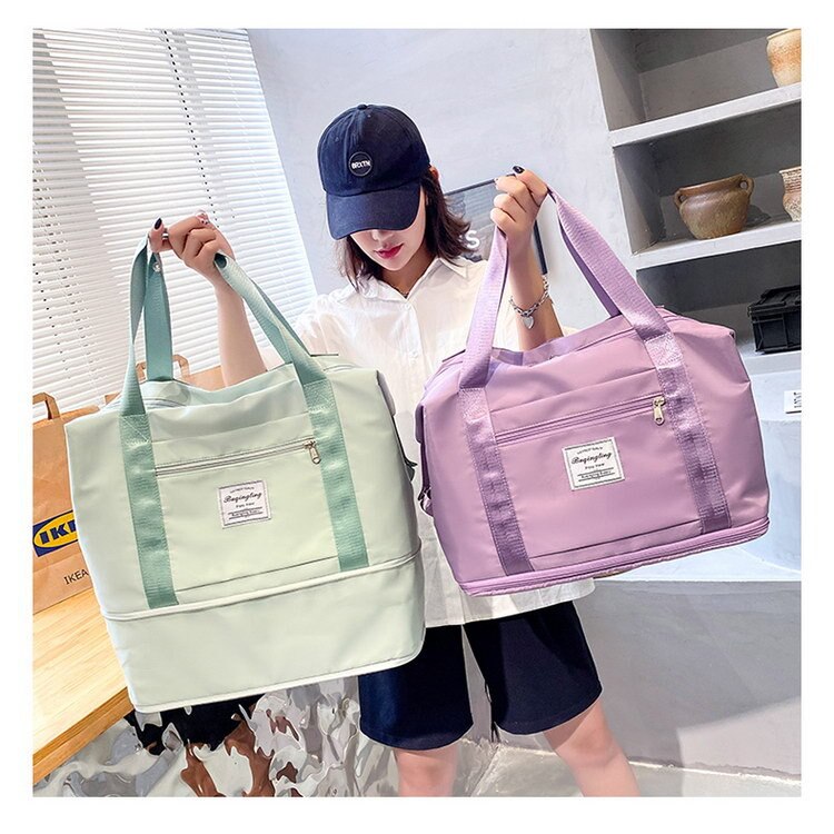 Realaiot Fashion Large Travel Cabin Tote Bag Handbag Nylon Waterproof Shoulder Women Weekend Gym Female