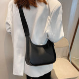 Realaiot Small Designer Women's Black Bag Simple Retro Crossbody Bags Luxury Pu Leather Female Handbags Pure Color Bucket Shoulder Bags