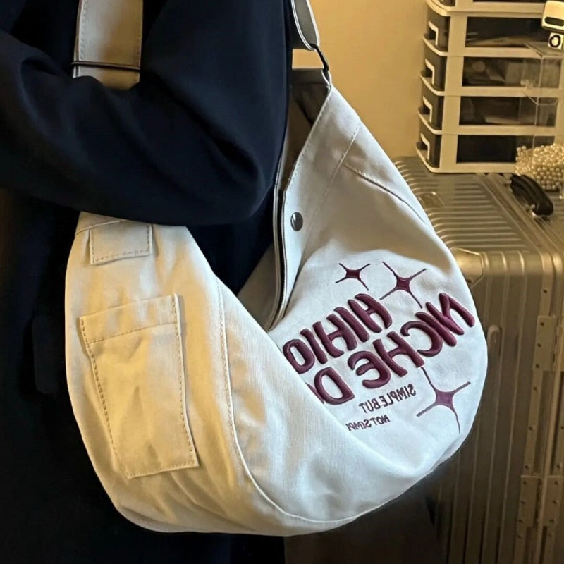 Realaiot Denim Canvas Casual Women Shoulder Tote Bag Large Capacity Letters Designer Ladies Hand Bag Messenger Female Crossbody Bags