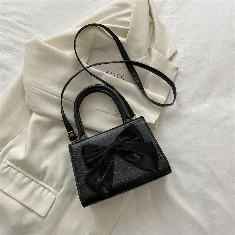 Realaiot Summer Small Bag Women's Bow Handbag New Fashion Fashion Trend Simple One-shoulder Messenger Women's Bag 18*8.5*13cm