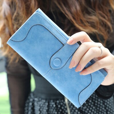 Cyflymder Many Departments Faux Suede Long Wallet Women Matte Leather Lady Purse High Quality Female Wallets Card Holder Clutch Carteras