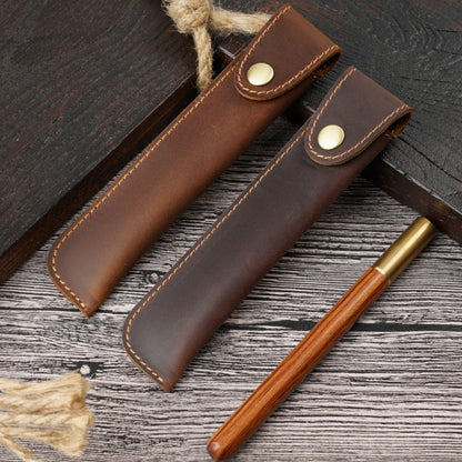 Cyflymder Retro Handmade Pencil Bag Cowhide Genuine Leather Pen Case Fountain Pen Holder Creative Protective Cover School Supplies