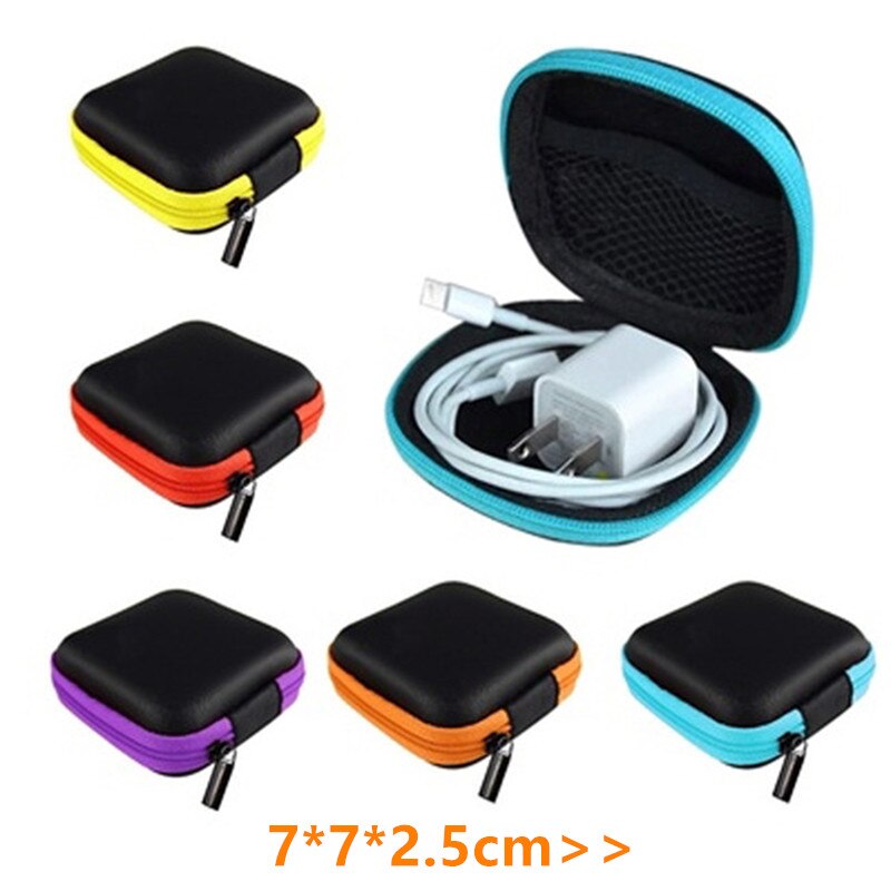 Realaiot EVA Mini Portable Earphone Bag Coin Purse Headphone USB Cable Case Storage Box Wallet Carrying Pouch Bag Earphone Accessories