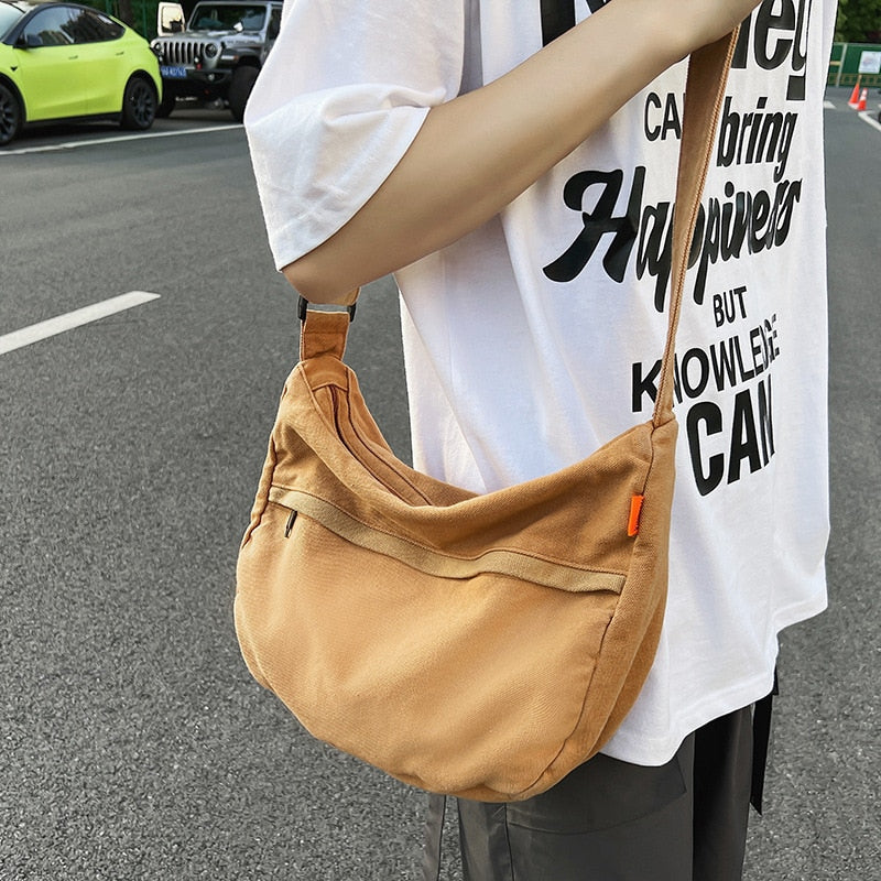 Realaiot Korean Canvas Crossbody Bags for Women Casual Girl Student Shoulder Messenger Bag Fashion Large Cloth Female Handbag Casual