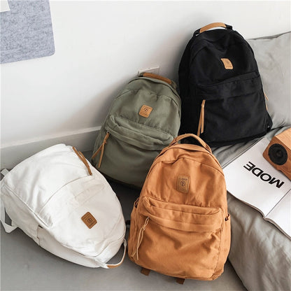 Cyflymder New Casual Cool Girl Boy Canvas Green Laptop Student Bag Trendy Women Men College Bag Female Backpack Male Lady Travel Backpack