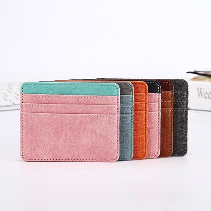 Cyflymder New Multi Slot Artificial Pu Credit Card Case Mini Id Card Holder Small Purse for Man Women Slim Wallet Card Bag Cardholder