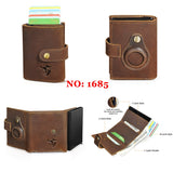 Cyflymder Male Genuine Leather Design Fashion Slim Wallet Front Pocket Money Clip Mini Purse For Men