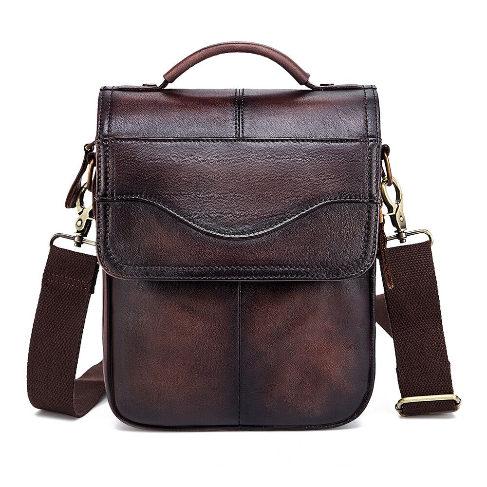 Cyflymder Quality Leather Male Casual Design Shoulder Messenger bag Cowhide Fashion Cross-body Bag 8" Tablet Tote Mochila Satchel