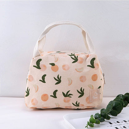 Realaiot 1 Pc Cute Fruit  Lunch Bag for Women Portable Insulated Lunch Thermal Bag Bento Pouch Lunch Container School Food Bag