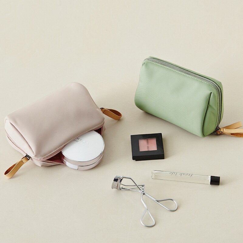 Realaiot Simple Solid Color Cosmetic Bag for Women New Makeup Bag Pouch Toiletry Bag Waterproof Make Up Purses Case Hot