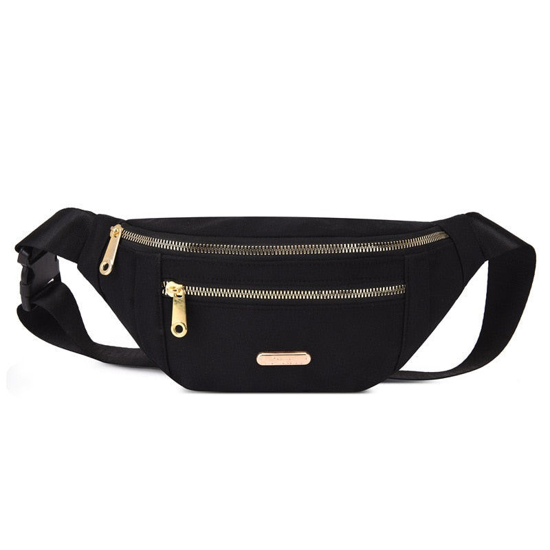 Realaiot Waist Bags for Women Oxford Leisure Color Waist Bag Shoulder Crossbody Chest Bags Handbags All-match Messenger Belt Bags