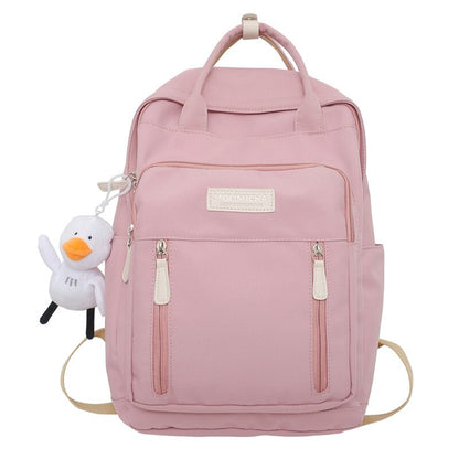 Realaiot Fashion Zipper Women Backpack Female Multiple Pockets Waterproof Nylon Travel Bag High Quality School Backpack for Teenage Girl