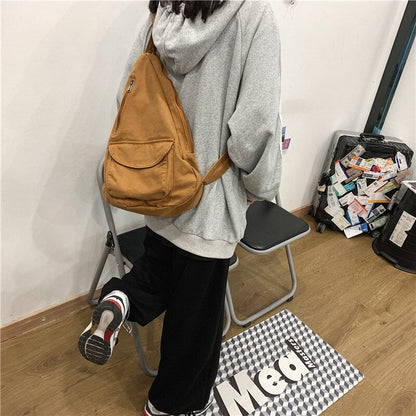 Realaiot Canvas Chest Bag Women Women Shoulder Messenger Bag Unisex Canvas Crossbody Bag Muliti Pocket Casual Women Bag