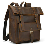 Cyflymder New Style Men's Leather Backpack Vintage Fashion Men Male Travel Bag Laptop Bagpack For Male Cowhide Male Bag Anti theft