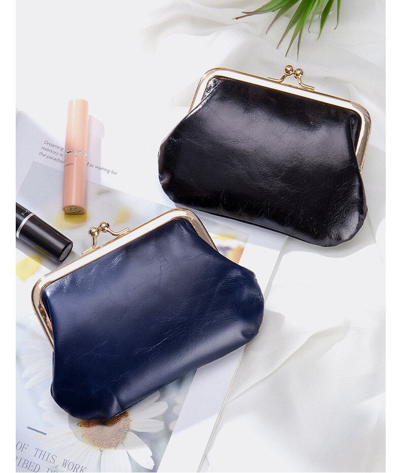 Cyflymder New Vintage Women Cowhide Wallets Female Genuine Leather Purses Portable Large Capacity Money Bag Small Coin Purse Card Holders