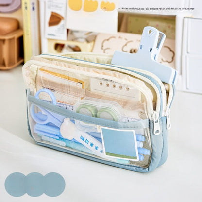 Realaiot  Six Layers Large Capacity Pencil Bag Stationery Supplies Aesthetic Transparent Pen Case Girl Zipper Pencil Pouch School Supplies