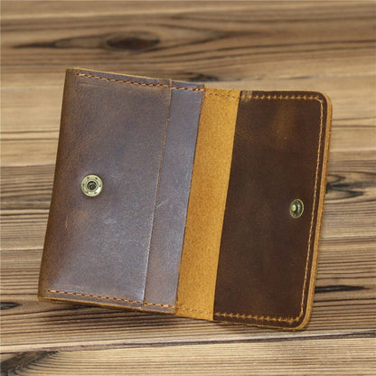 Realaiot Genuine Leather Credit Card Holder New Arrival Vintage Card Holder Men Small Wallet Money Bag ID Card Case Mini Purse for Male