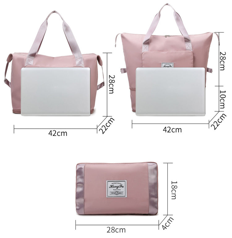 Realaiot Foldable Large Capacity Women Gym Bags Shoulder Bag Women Training Travel Handle Handbag Yoga Sport Crossbody Tote Bag Women