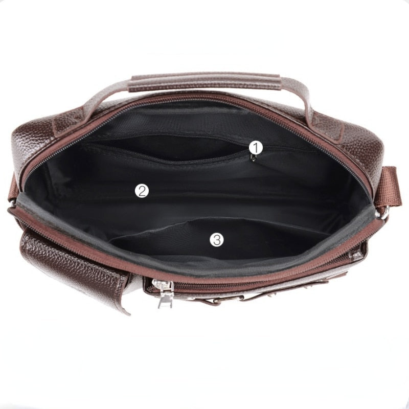 Cyflymder New Men Shoulder Bag for 10.4" Ipad PU Leather Business Handbags Men Messenger Bags Fashion Man Crossbody Bag