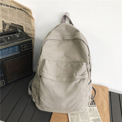 Realaiot Vintage Casual Backpack Women Travel Bag Vintage High Capacity Solid Women's Backpack Girls Men Canvas Student Zipper School Bag