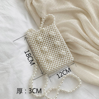 Cyflymder Mini Pearl Bag Handmade Vintage EVA Beaded Fashion Banquet Party Shoulder Bag Female Wedding Bags Luxury Women's Coin Purse