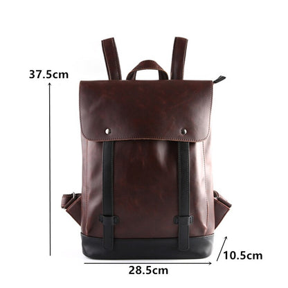 Cyflymder Retro Men's Backpack Bag Luxury Crazy Horse Leather Backpack Men School Backpack College Book Bag Rucksack Men Shoulder Bags