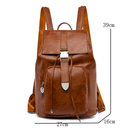 Realaiot Vintage Women Backpack High Quality Youth PU Leather Backpacks for Teenage Girls Female School Shoulder Bag Bagpack mochila