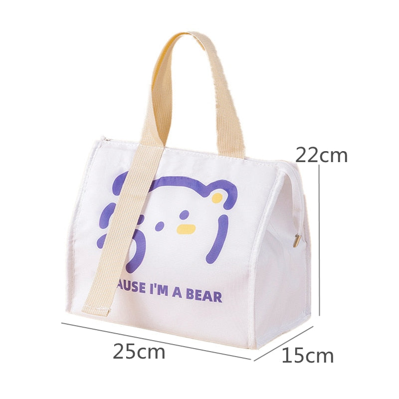 Realaiot High-Capacity Portable Insulated Lunch Bag Women Kid Picnic Work Travel Food Thermal Storage Container Bento Box Cooler Tote Bag