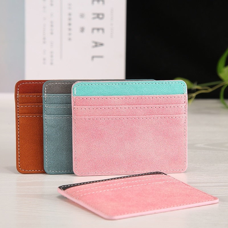 Cyflymder New Multi Slot Artificial Pu Credit Card Case Mini Id Card Holder Small Purse for Man Women Slim Wallet Card Bag Cardholder