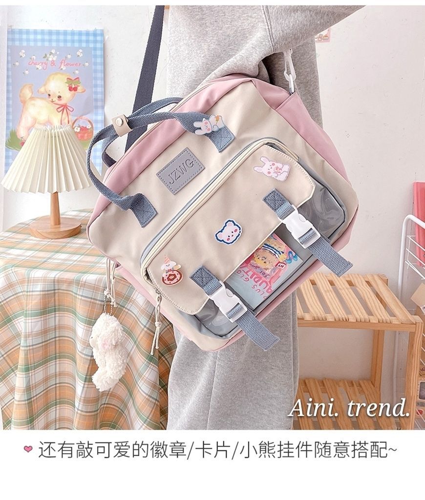 Realaiot ins Japanese itabag Women New Jelly Bag Student Backpack School Bags Tote Handbags Shoulder Bag Crossbody Bags Women JK bag