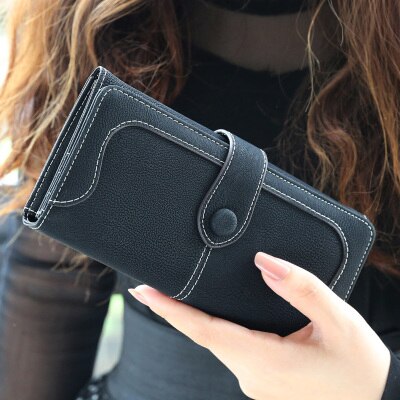 Cyflymder Many Departments Faux Suede Long Wallet Women Matte Leather Lady Purse High Quality Female Wallets Card Holder Clutch Carteras