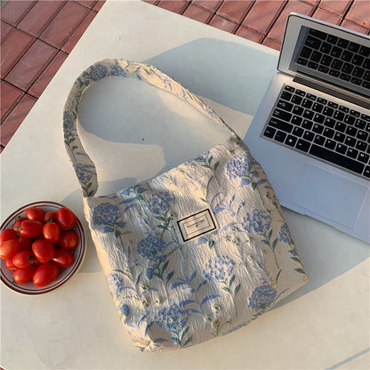 Realaiot Women's Bag Cheap Casual Large Capacity Shoulder Bags Shopper Canvas Fashion Harajuku Zipper Flower Print Ulzzang Handbags