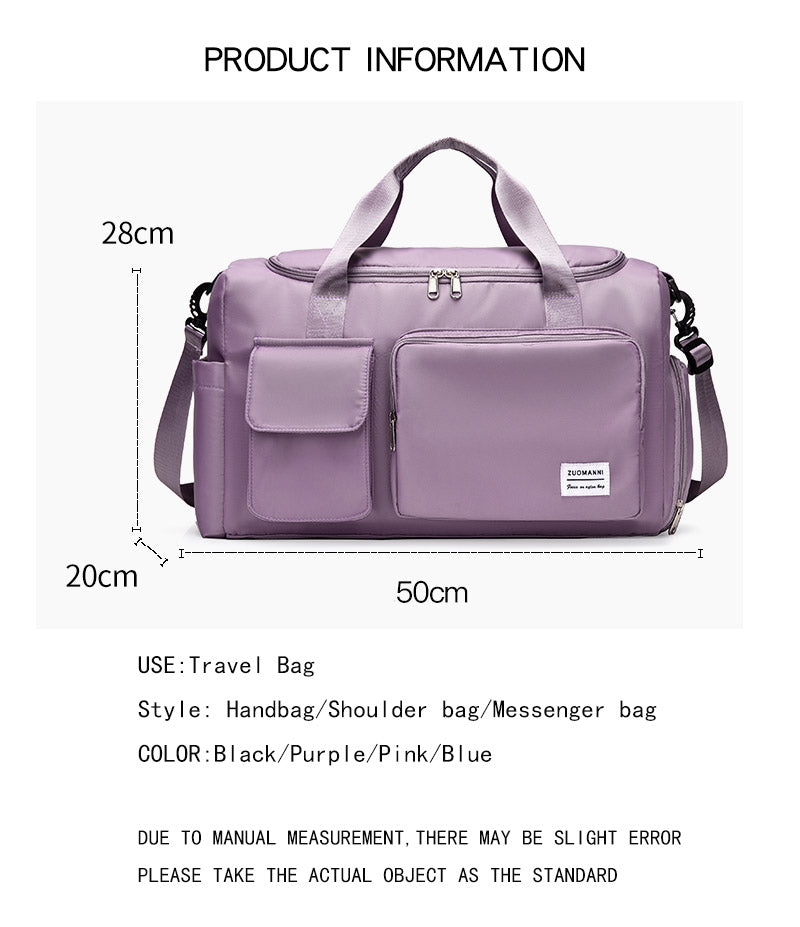 Realaiot Travel Bag Luggage Handbag Women Shoulder Bag Large Capacity Outdoor Waterproof Nylon Sports Gym Bag Female Crossbody Bag